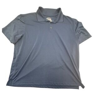 Haggar Polo Shirt Mens XL Blue Excellent Cool 18 Tec Stretch Golf Short Sleeve